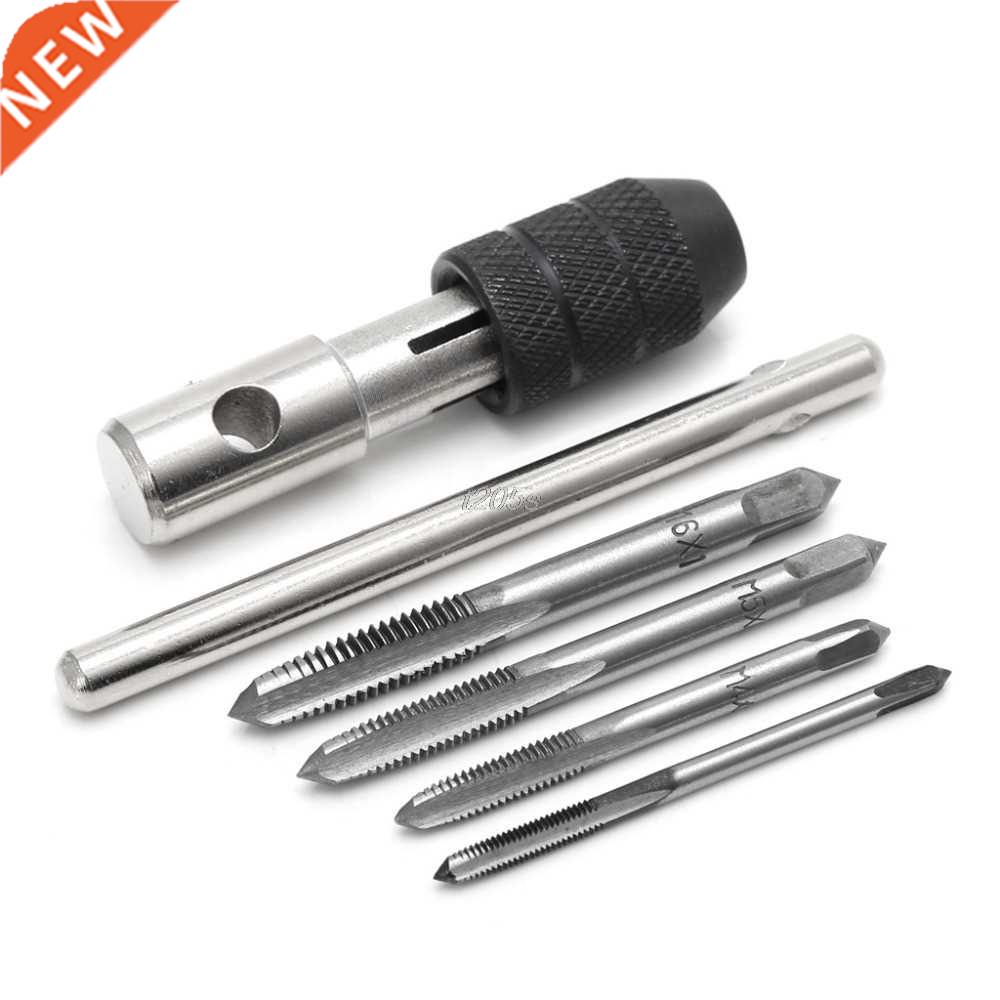 5 Pcs T Type Hand Screw Thread Taps Drill Kit M3 M4 M5 M6 Se