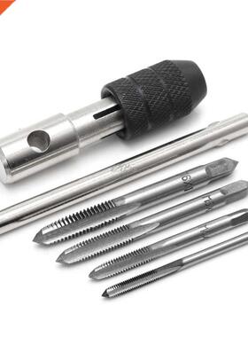 5 Pcs T Type Hand Screw Thread Taps Drill Kit M3 M4 M5 M6 Se