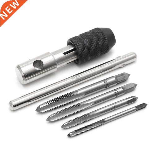 5 Pcs T Type Hand Screw Thread Taps Drill Kit M3 M4 M5 M6 Se