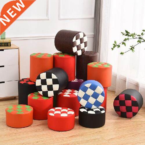 Small stool bench creative fashion round leather sofa stool