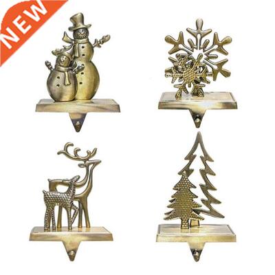 Chrstmas Stockng Holders Hooks Freplace Mantel Hanger Met