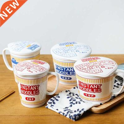 ins style creative instant noodle ceramic Cup bowl with cove