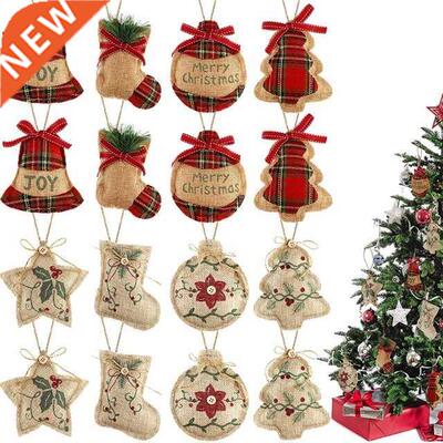 16 Pieces Christmas Tree Stocking Hanging Decoration,Burlap