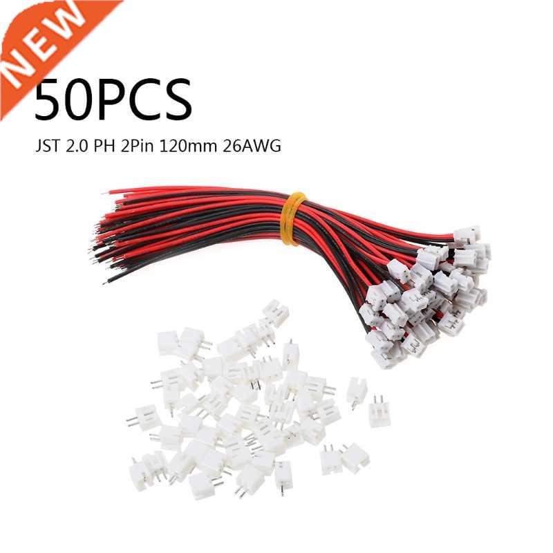 50 SETS Mini Micro JST 2.0 PH 2-Pin Connector Plug with