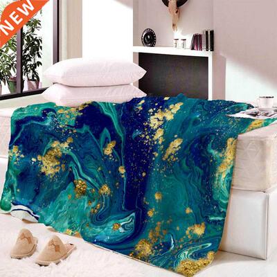 Geometric Marble Pattern D Printed Bed Picnic Blanket