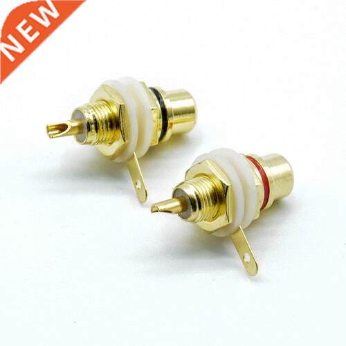 4pcs/2Pairs red+black RCA Female Socket Connector Chassis Pa