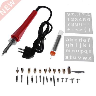 30pcs 30W 220V Iron Kit Wood Burning Pen Pyrography Embossin