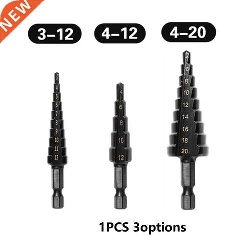 3-12mm 4-12mm 4-20mm Titanium Coated HSS Step Drill Bits Str