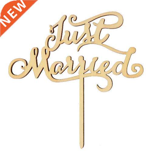 Just Married Wooden Party Cake Decorating Wedding Favors