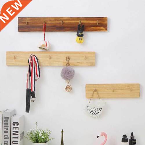 Solid Wood Hook Wll Shelf Key Holder Rck Room Decortion