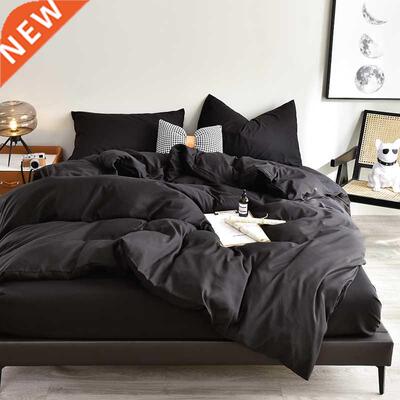 Bedding Set High Skin Friendly Fabric Black Duvet Cover Set