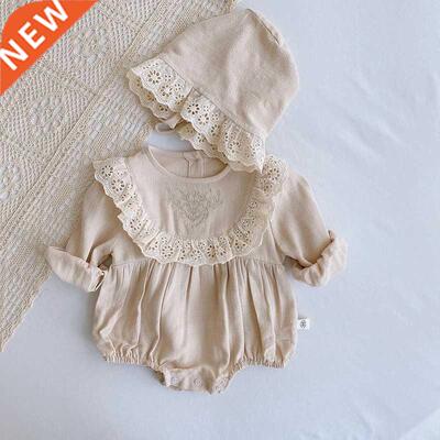 Lace Princess Toddler Romper 2022 Autumn Retro Newborn Baby