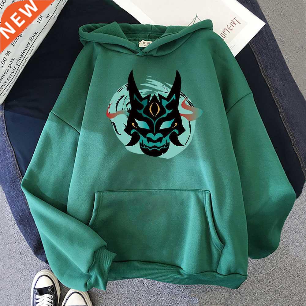 Genshin Impact Xiao Mask Fangs Graphic Hoodie Unisex Hip Hop