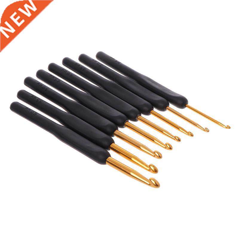 8Pcs Bearded Needle Crochet Hooks Set Ergonomic Soft-Grip Ha