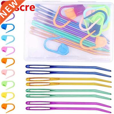 8 Pcs Aluminum Bent Tip Tapestry Darning Knitting Needles