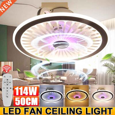 114W Dimmable Ceiling Fan Lamp With Remote Control Fan Lamp
