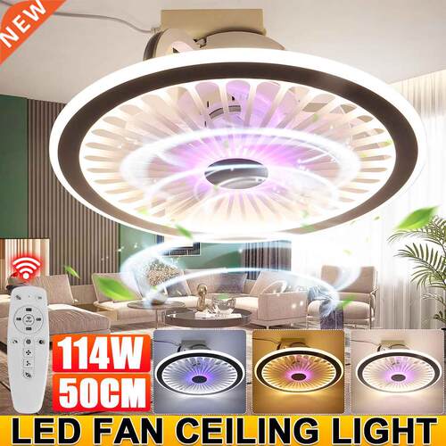 114W Dimmable Ceiling Fan Lamp With Remote Control Fan Lamp