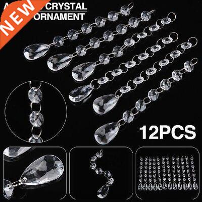 New 12Pcs Home Decoration Crystal Clear Acrylic Hanging