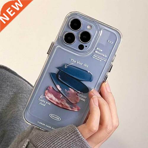 Abstract palette pigment clear anti-fall case for iphone 1
