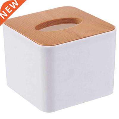 Square Wooden Tissue Box Case Napkin Holder Storage