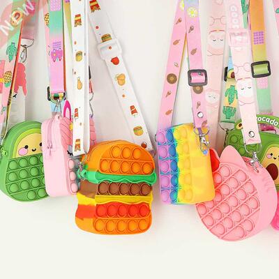 Fidget Toys Push Bubbles Toy Rainbow Unicorn Coin Purse Wall