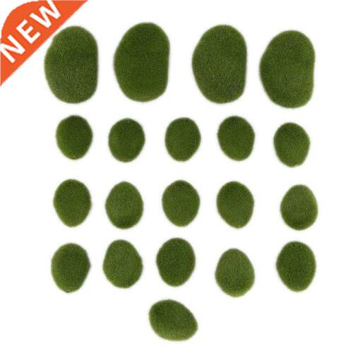 20 Pieces 2 Sizes Artificial Moss Rocks Decorative Faux Gree