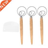 3 Pieces Danish Dough Whisk, Bread Mixer Blender, Stainless
