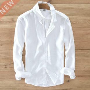 Linen Designer Style Men sleeved New Long 100% Italy Shirt
