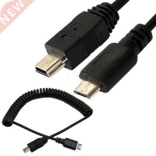 Spiral Coiled Micro USB B 5Pin M to Mini USB B 5Pin Male ad