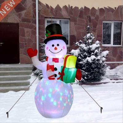 Merry Christmas Lighted Inflatable Snowman Yard Garden Props