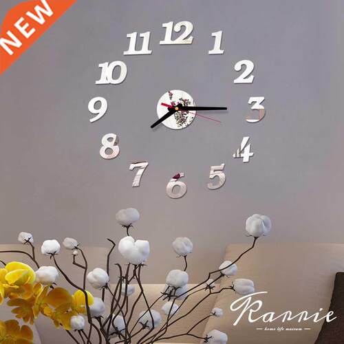 One Set DIY Creative Digital Acrylic Wall Clock Frameless Mi
