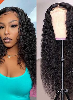 RONGDUOYI Black Deep Wavy Lace Frontal Cosplay Party Light B