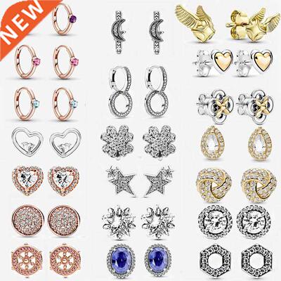 New Style 100 925 Sterling Silver Earrings Pink Daisy Flower