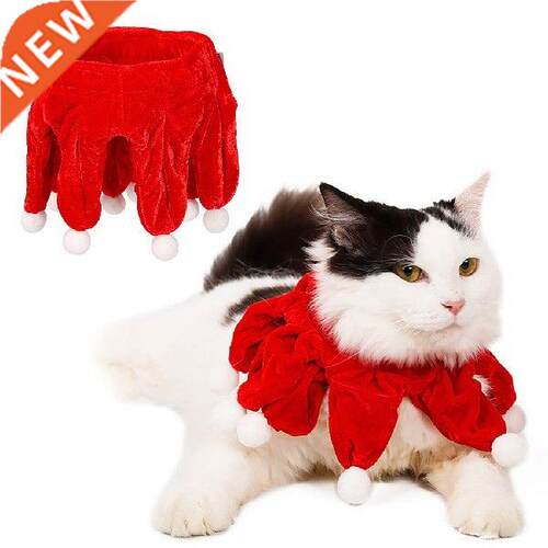 Christms Pet Scrf Bib Soft Cute Pompom Pet Neck Wrmer