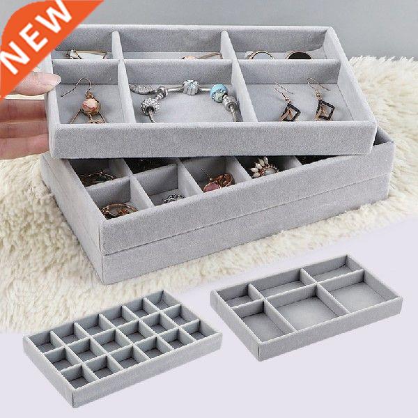 1Pcs Jewelry Display Velvet Slots Drawer Storage Box