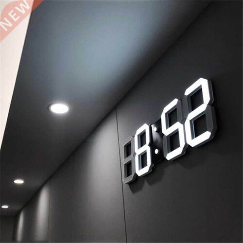 LED Digital Wall Clock Glowing Night Mode Brightness Adjusta