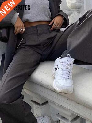 Rapwrter Sold Casual Hgh Wast Straght Pants Women's Su
