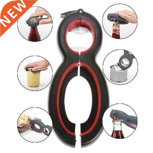6 in 1 Multi Function Twist Bottle Opener All in One Jar