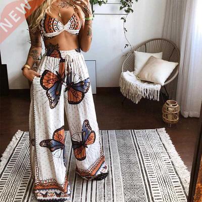 2 Pcs Suit Summer Tracksuit Sets Womens Outfits Boho Beach S