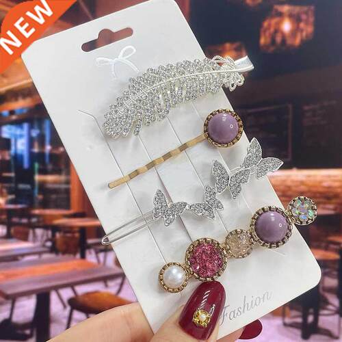 1 Set Fashion Pearl Flower Crystal Hair Clips For Women 2022