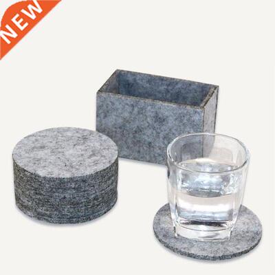 10Pcs Felt Drink Coaster Set with Holder Modern Decorative