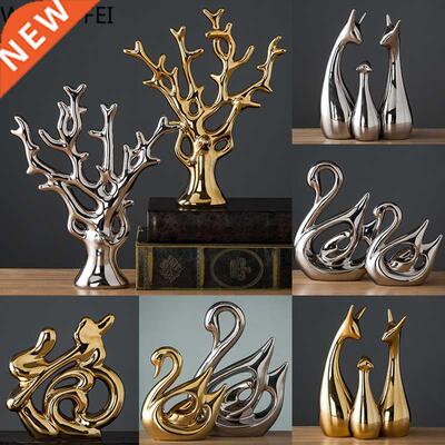 Modern Ceramic Animal Figurine Decorative Statue Deer Porcel