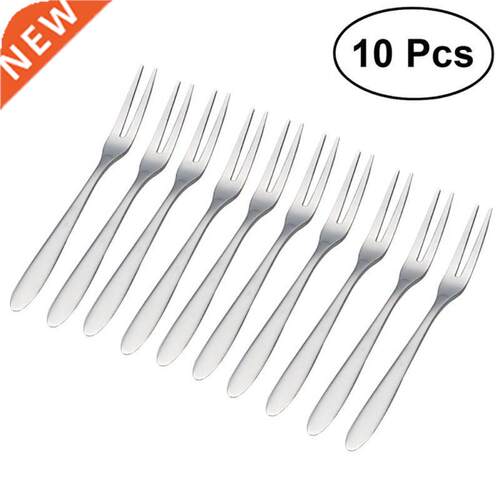 10 Pcs Fruit Fork Luxury Stainless Steel Gold Cake Dessert F