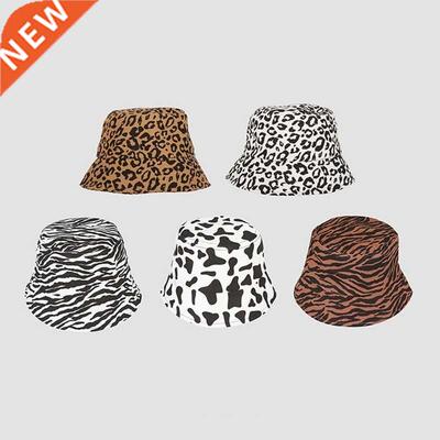 New Style Women Bucket Hat Black White Zebra Leopard Pattern