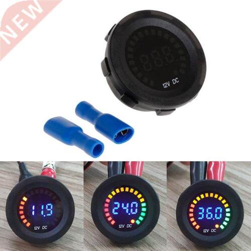 DC 12V Car Motorcycle Waterproof Color Screen LED Digital Pa