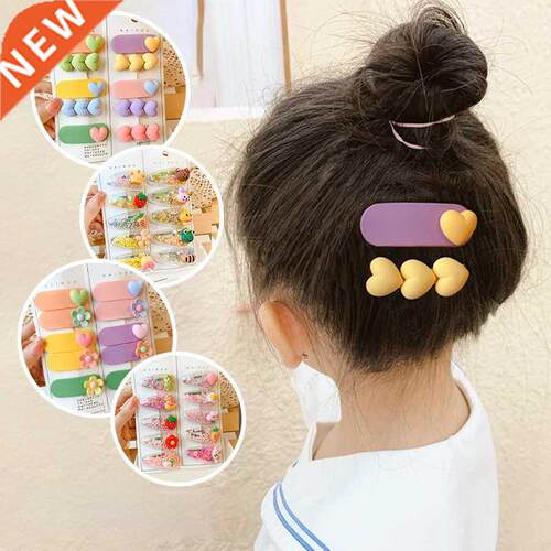 2/5/10 Pcs/Set Baby Girl Cute Acrylic Cartoon Flower Ornamen