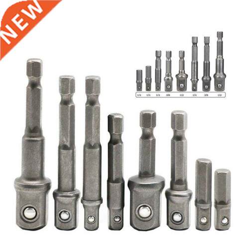 2/3/8pcs Drill Socket Adapter 1/4'' Hex Shank Extension For