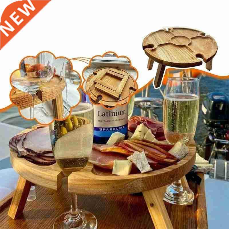 wooden outdoor portable folding camping picnic table with gl