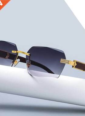 2022 Luxury Brand Designer Square Rimless Sunglasses Women M