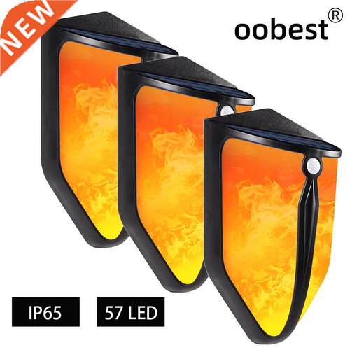 57 LEDs Flickering Solar Flame Lights Outdoor Waterproof LED